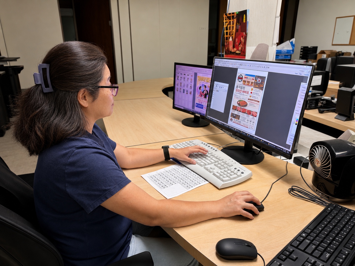 L.A. Web prepress specialist reviewing publication files